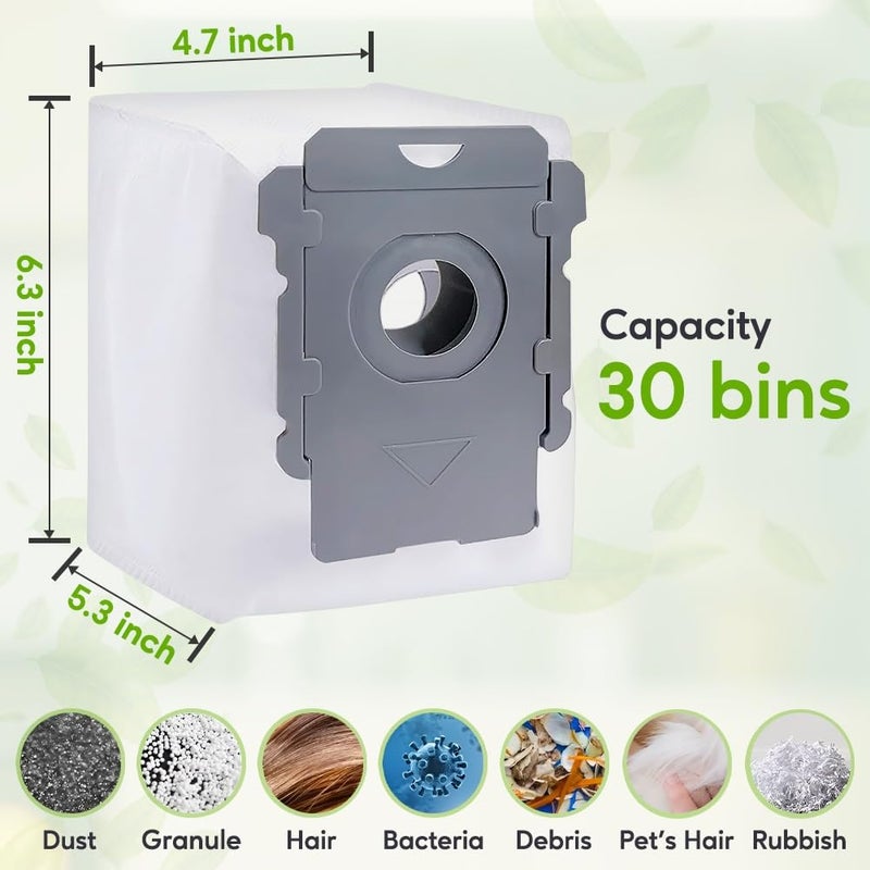 COMFECTO 12 عبوة أكياس فراغ بديلة متوافقة مع iRobot Roomba i و s و j Series، i1+، i3 i3+، i4 i4+، i6 i6+، i7 i7+، i8 i8+ i8 Plus، s9 s9+ 9 Plus، j7 j7+، أكياس التخلص التلقائي من الحاويات بكميات كبيرة - Image 5